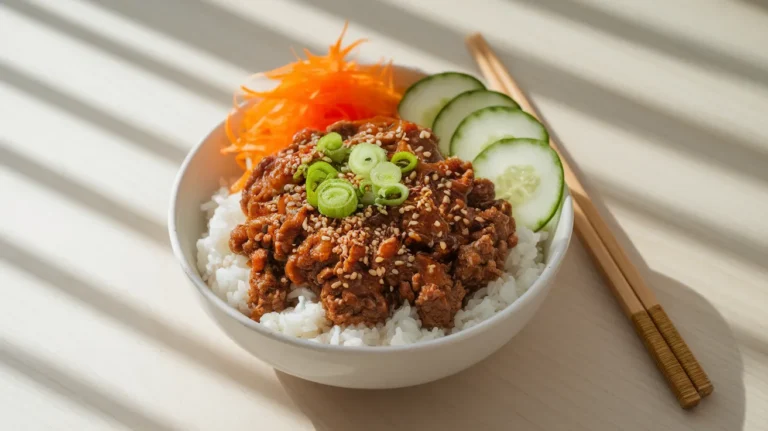 korean ground beef and rice bowls