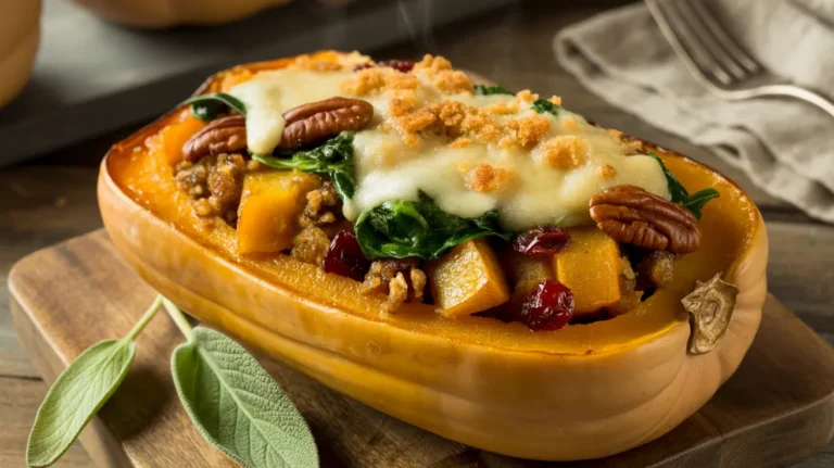 Sausage & Apple Stuffed Butternut Squash Recipe