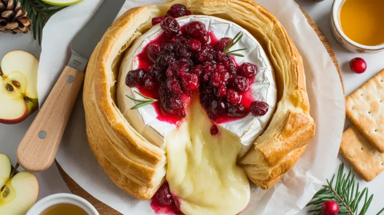 brie with puff pastry cranberries