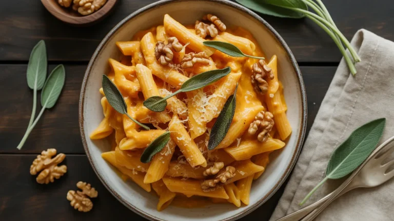 creamy butternut squash pasta with sage