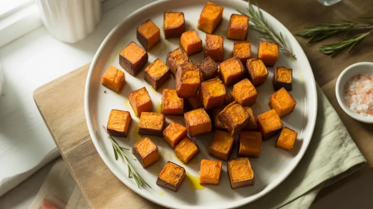crispy sweet potato cubes