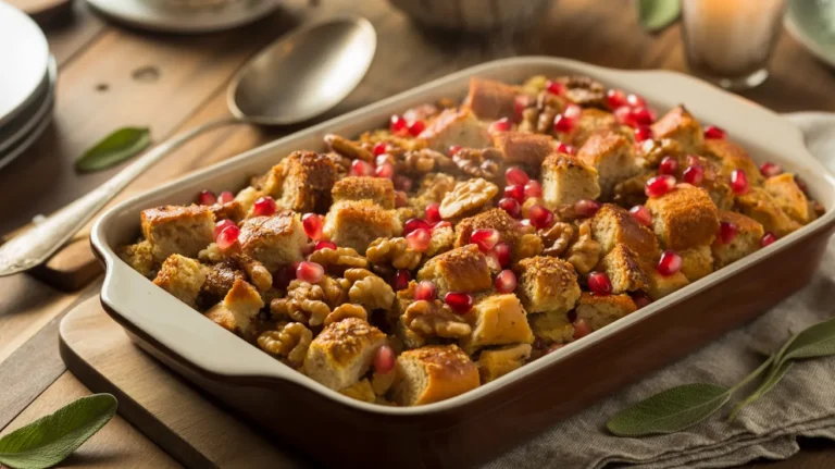 pomegranate walnut everything bagel stuffing