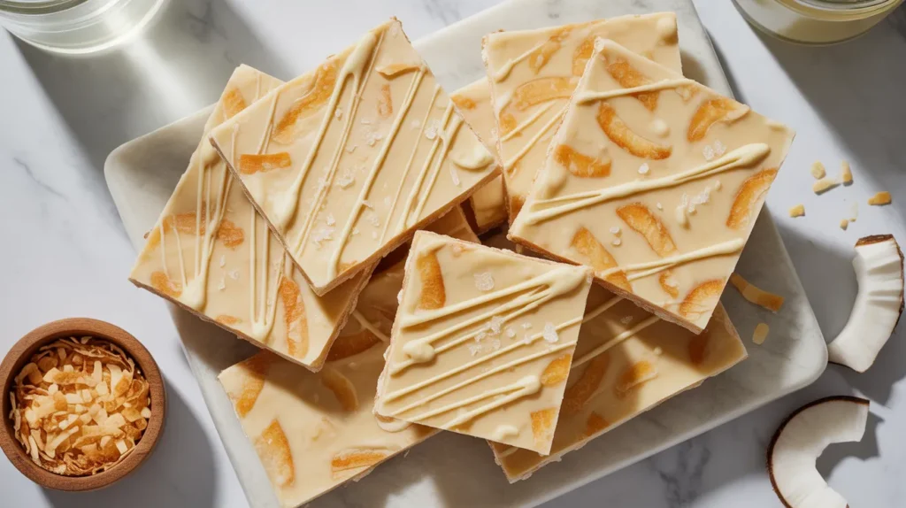 white chocolate coconut bark