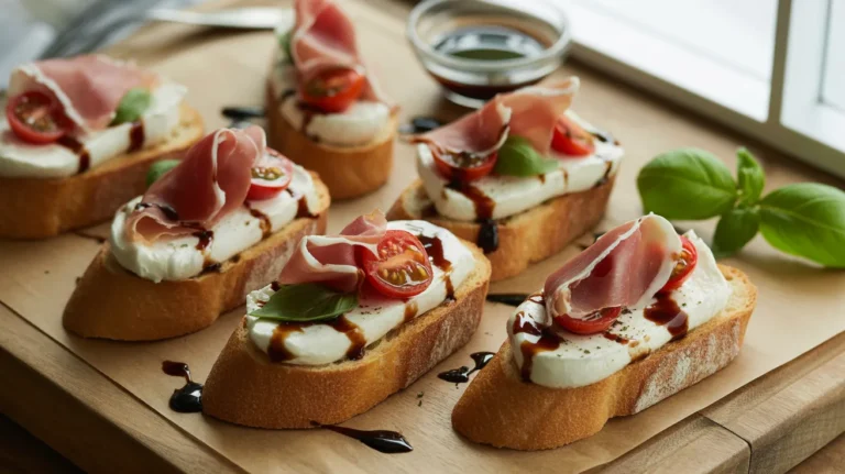 burrata & prosciutto crostini