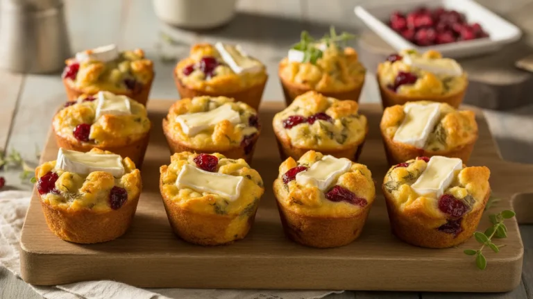 cranberry and brie stuffing muffin bites