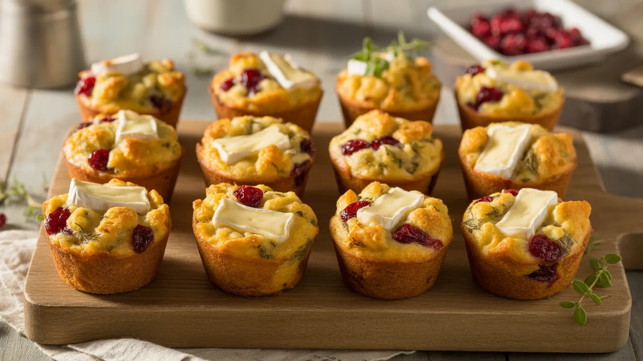 cranberry and brie stuffing muffin bites