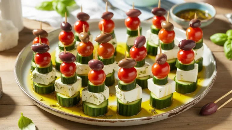 feta and cucumber skewers