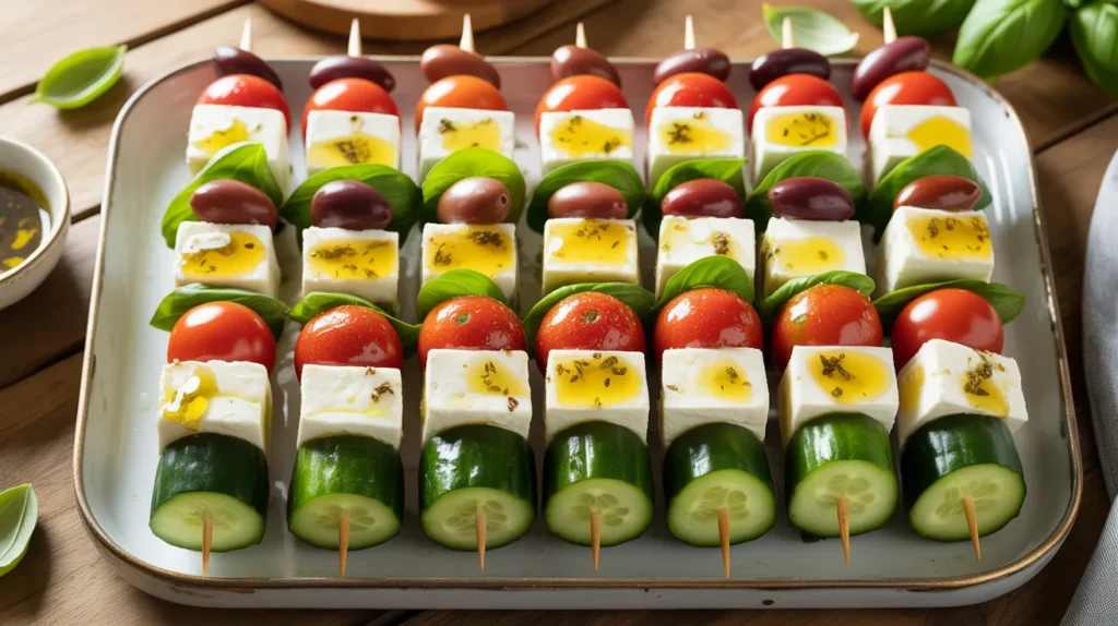 feta cucumber skewers