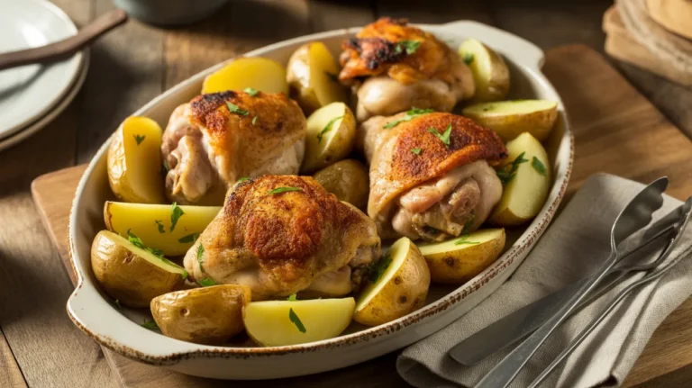 air fryer chicken and potatoes